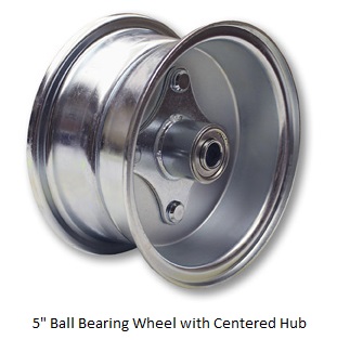 5" split rim steel go kart wheel ball bearing centered hub